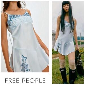 ♥️SALE♥️NWTS-$100 Gorgeous Embroidery Detail FREE PEOPLE Morning Kiss Slip Dress